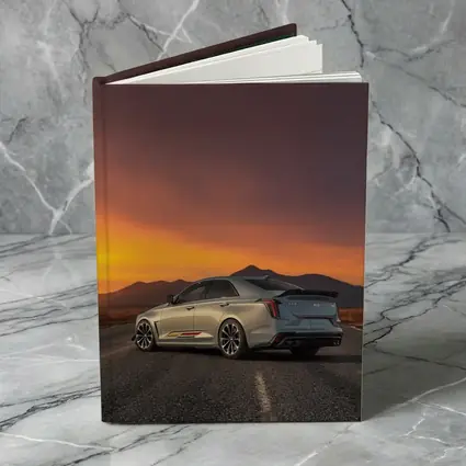 Cadillac CT5 Silver Sedan Sunset Road