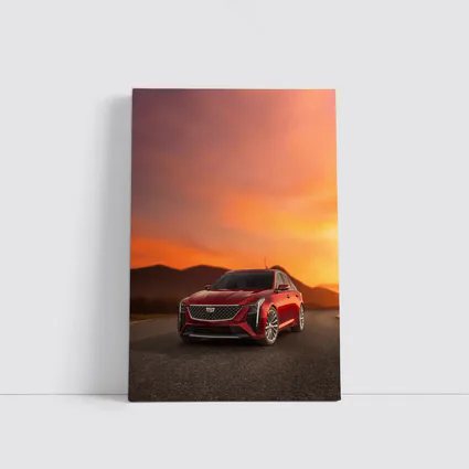 Cadillac CT5 Red Sedan Sunset Sky