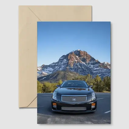Cadillac CTS Black Car Mountain Background