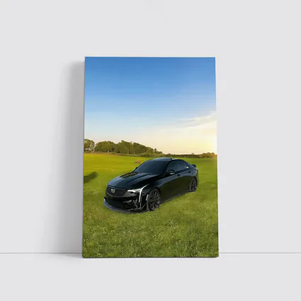 Black Cadillac CT5 Parked Green Field