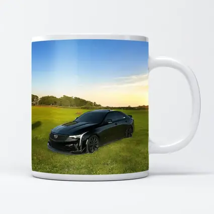 Black Cadillac CT5 Parked Green Field