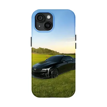 Black Cadillac CT5 Parked Green Field