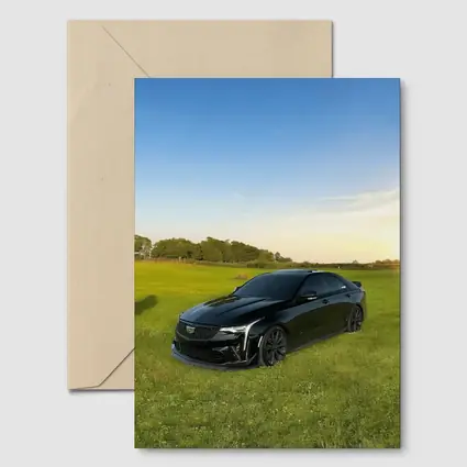 Black Cadillac CT5 Parked Green Field
