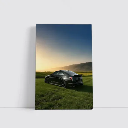 Cadillac CT5 Black Sedan Sunset Field