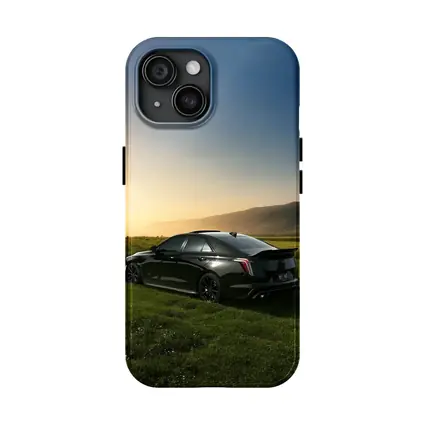 Cadillac CT5 Black Sedan Sunset Field