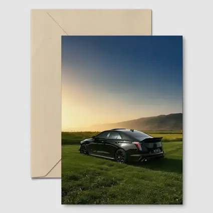 Cadillac CT5 Black Sedan Sunset Field