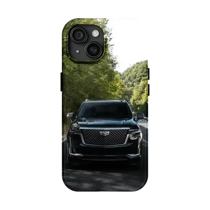 Black Cadillac Escalade On Forest Road