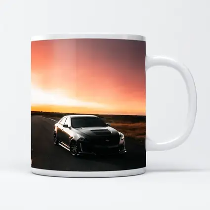 Cadillac CTS Black Car Sunset Road