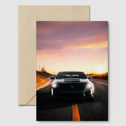 Cadillac CT5 Black Car Sunset Road
