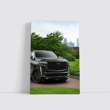 Cadillac Escalade Black SUV City Background