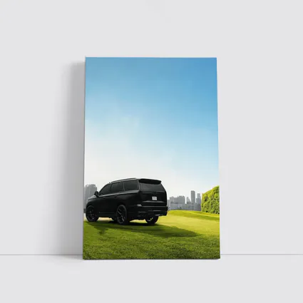 Black Cadillac Escalade Green Field City