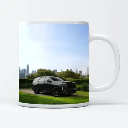 Cadillac Escalade Black SUV City Skyline