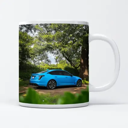 Cadillac CT5 Blue Parked Forest Setting