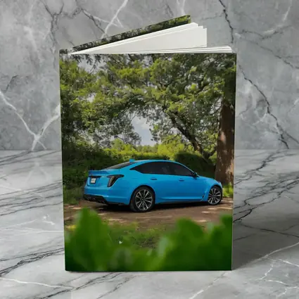 Cadillac CT5 Blue Parked Forest Setting
