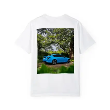 Cadillac CT5 Blue Parked Forest Setting