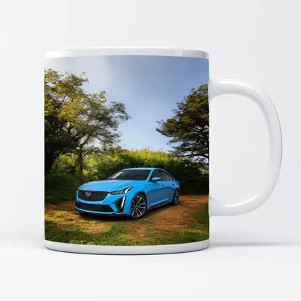 Cadillac CT5 Blue Sedan Forest Setting