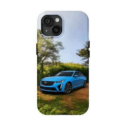 Cadillac CT5 Blue Sedan Forest Setting