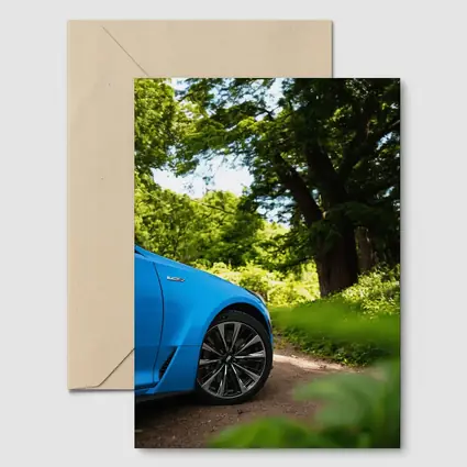 Cadillac CT5 Blue Car Forest Road