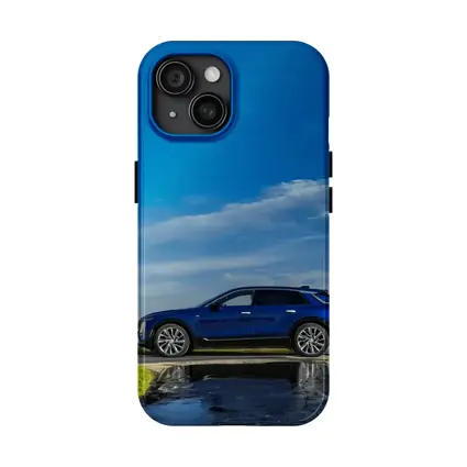 Cadillac Lyriq Blue SUV Cloudy Sky