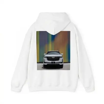 Cadillac Escalade White Front Colorful Wall