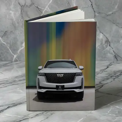 Cadillac Escalade White Front Colorful Wall