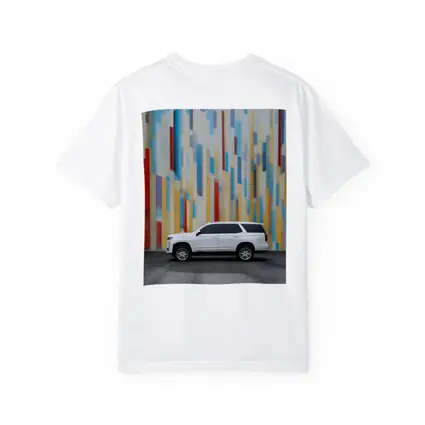 Cadillac Escalade White SUV Colorful Wall