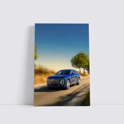 Cadillac Lyriq Blue SUV Open Road Drive