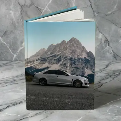 Cadillac CTS Silver Sedan Mountain Background