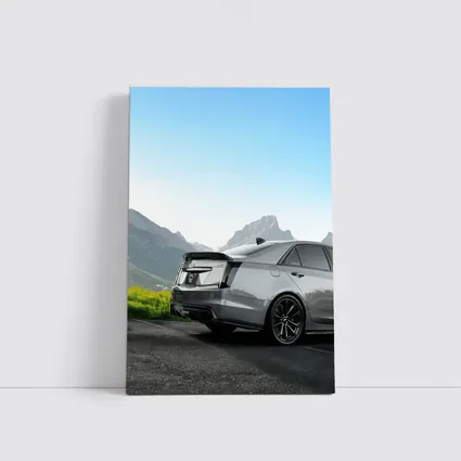 Cadillac CTS Gray Rear Mountain Backdrop