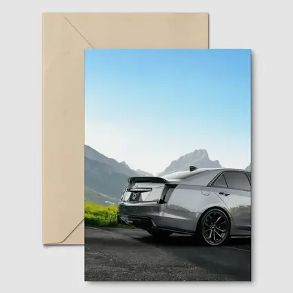 Cadillac CTS Gray Rear Mountain Backdrop