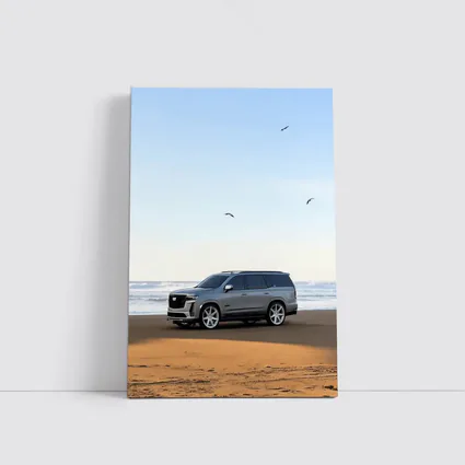 Cadillac Escalade Gray SUV Beach Shore