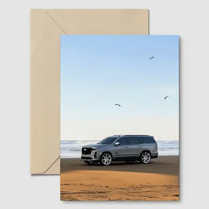 Cadillac Escalade Gray SUV Beach Shore
