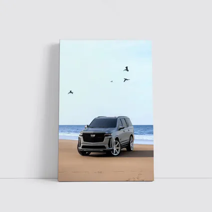 Cadillac Escalade Gray SUV Beach Shore