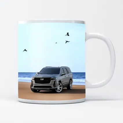Cadillac Escalade Gray SUV Beach Shore