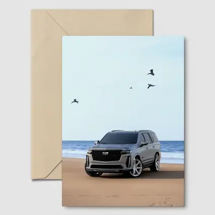 Cadillac Escalade Gray SUV Beach Shore