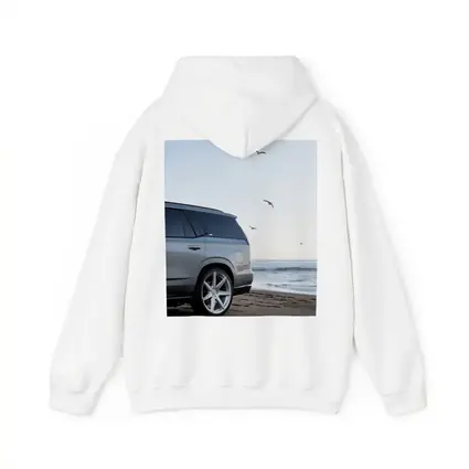 Cadillac Escalade Silver SUV Beach Scene
