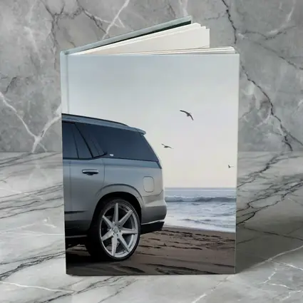 Cadillac Escalade Silver SUV Beach Scene