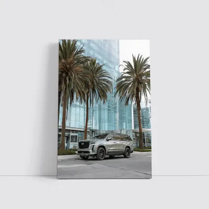 Cadillac Escalade Gray Urban Palm Trees