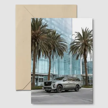Cadillac Escalade Gray Urban Palm Trees