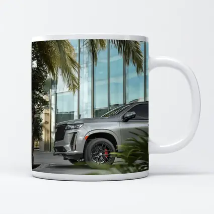 Cadillac Escalade Gray SUV Palm Tree