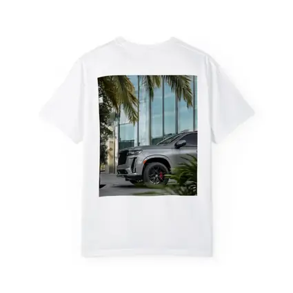 Cadillac Escalade Gray SUV Palm Tree