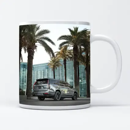 Cadillac Escalade Gray Under Palm Trees
