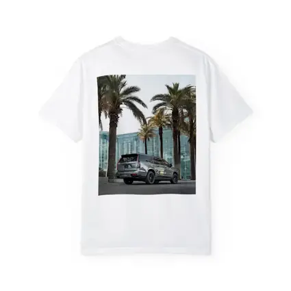 Cadillac Escalade Gray Under Palm Trees