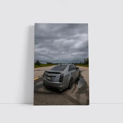 Cadillac CTS Sedan Gray Stormy Road