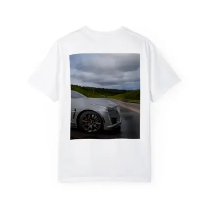 Cadillac CTS Silver Sedan Wet Road