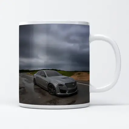 Cadillac CTS Gray Sedan Stormy Road
