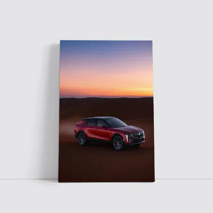 Cadillac Lyriq Red SUV Desert Sunset