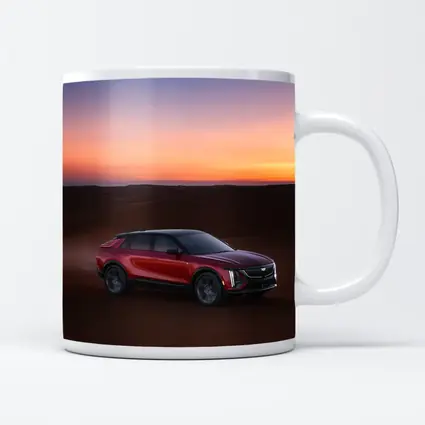 Cadillac Lyriq Red SUV Desert Sunset