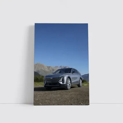 Cadillac Lyriq SUV Mountain Landscape Gray