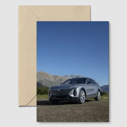 Cadillac Lyriq SUV Mountain Landscape Gray